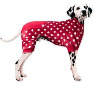 Pawslife™ Plaid Dog Pajama in Red Polka Dots